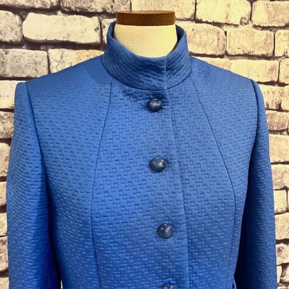 Casual Corner Vintage Blue Button Down Jacket Size 6 - Picture 2 of 9